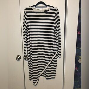 Eloquii Long Sleeve Stripe Dress Black and White Preowned size 18